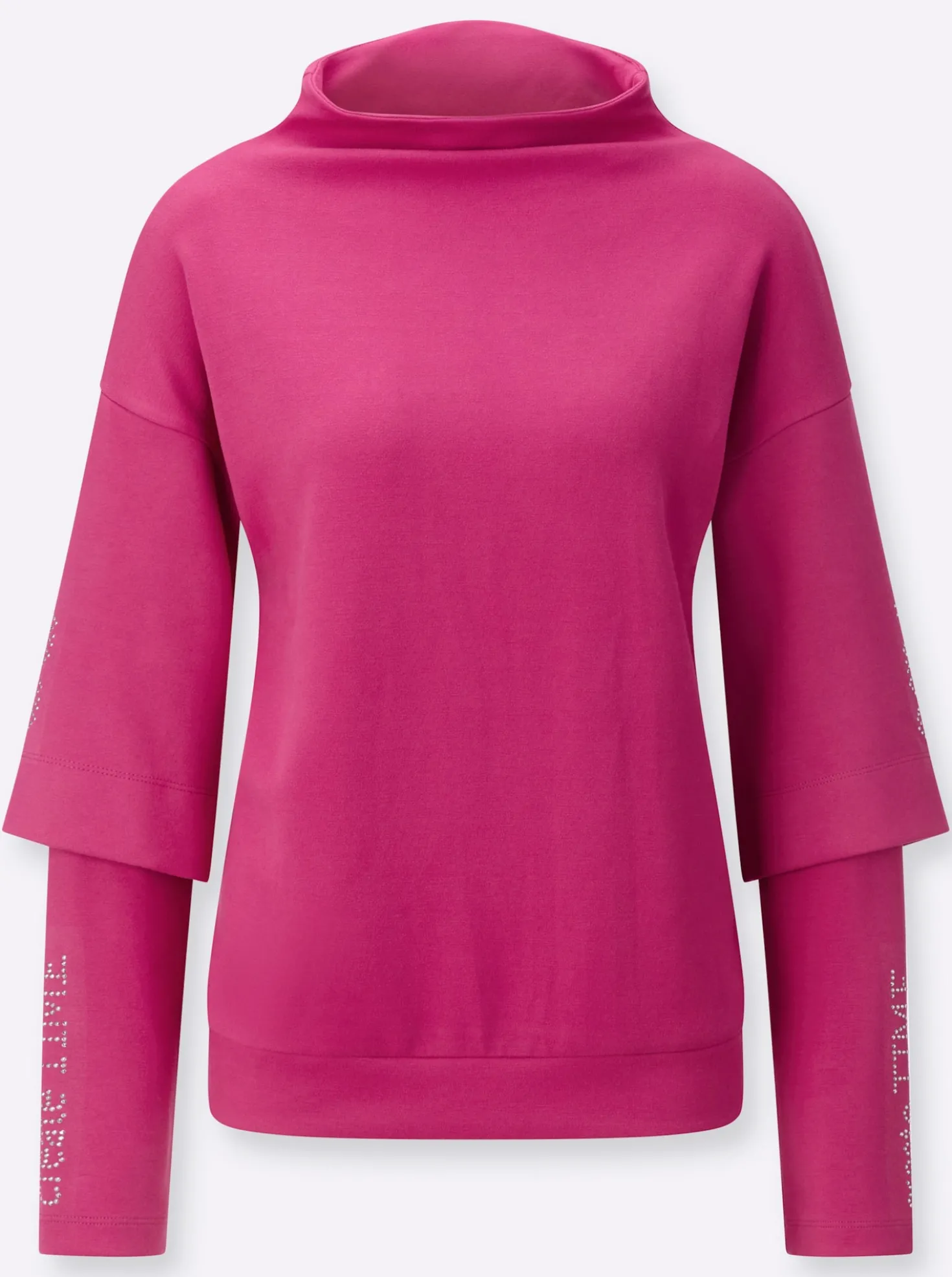 Sweatshirt im softweichen Material-Mix