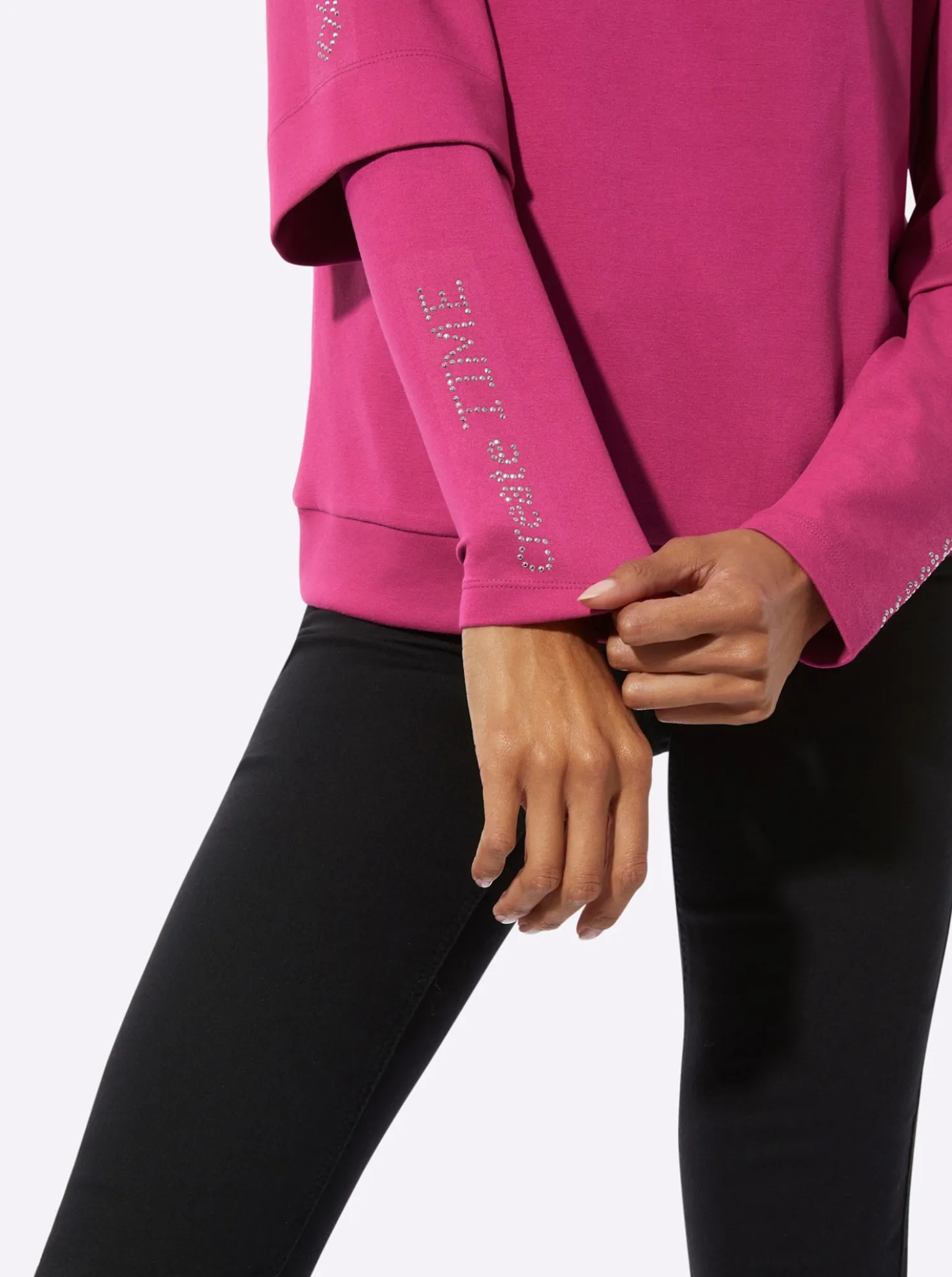 Sweatshirt im softweichen Material-Mix