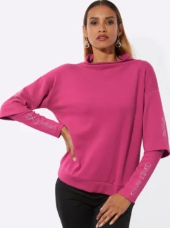 Sweatshirt im softweichen Material-Mix