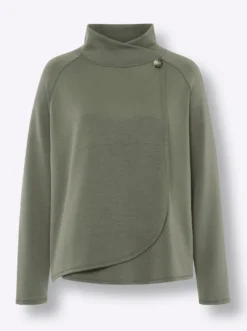 Sweatshirt in asymmetrischer Wickel-Optik
