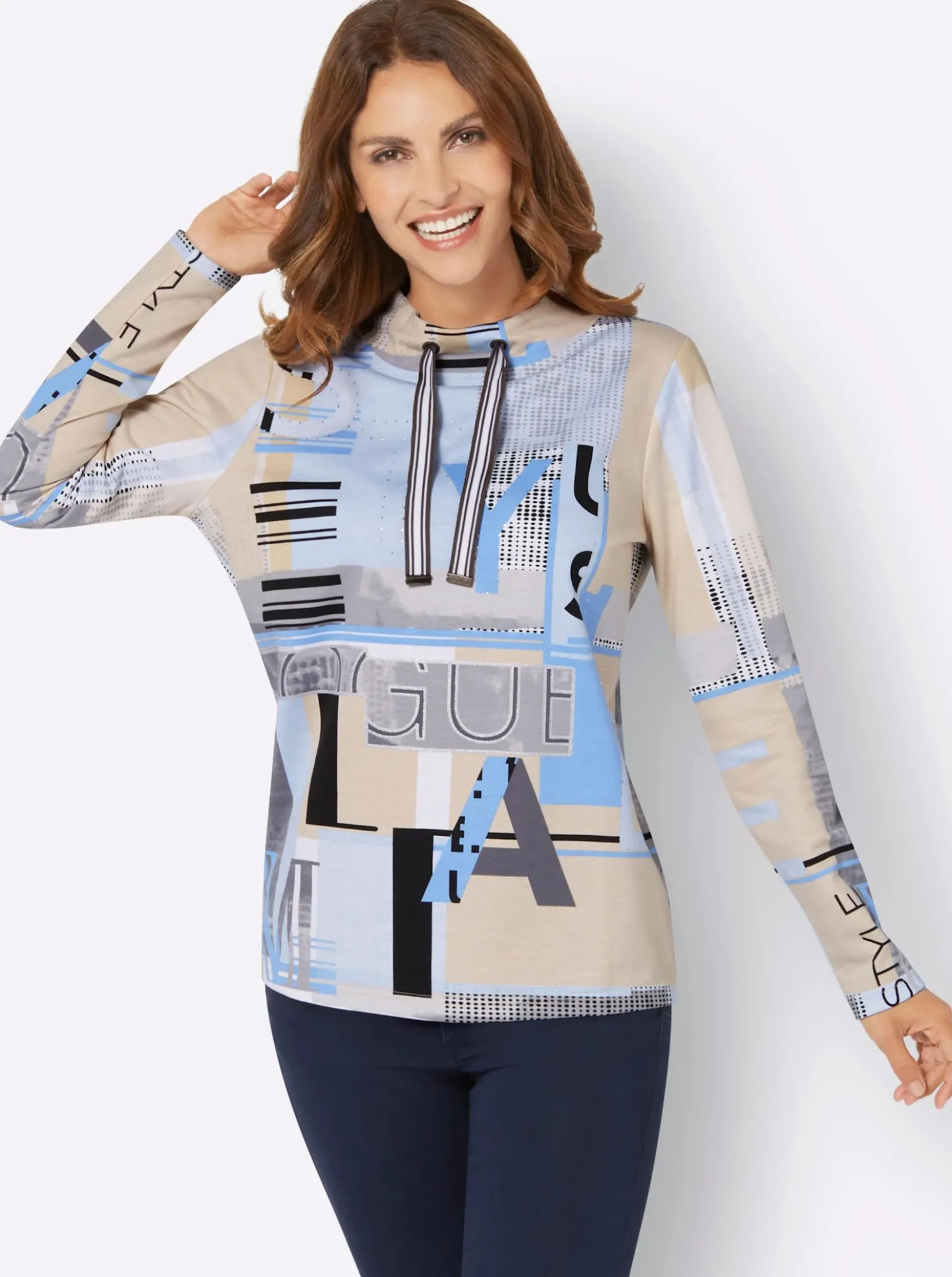 Sweatshirt mit Buchstaben-Print