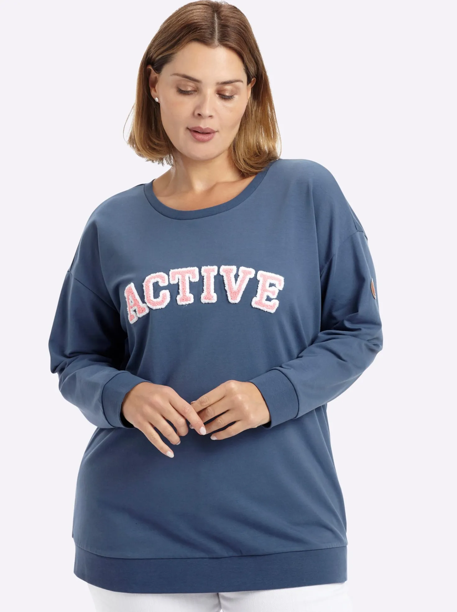 Sweatshirt mit Flockprint