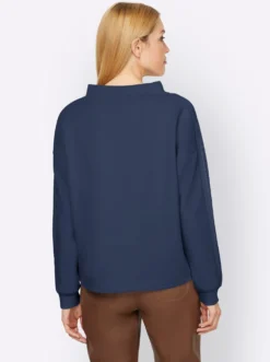 Sweatshirt mit Galonstreifen aus Ziersteinchen