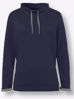 Sweatshirt mit gestreiftem Bindeband