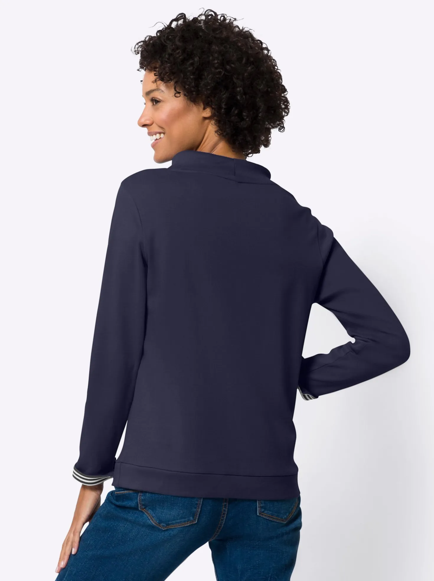 Sweatshirt mit gestreiftem Bindeband