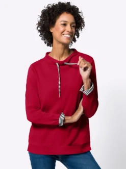 Sweatshirt mit gestreiftem Bindeband