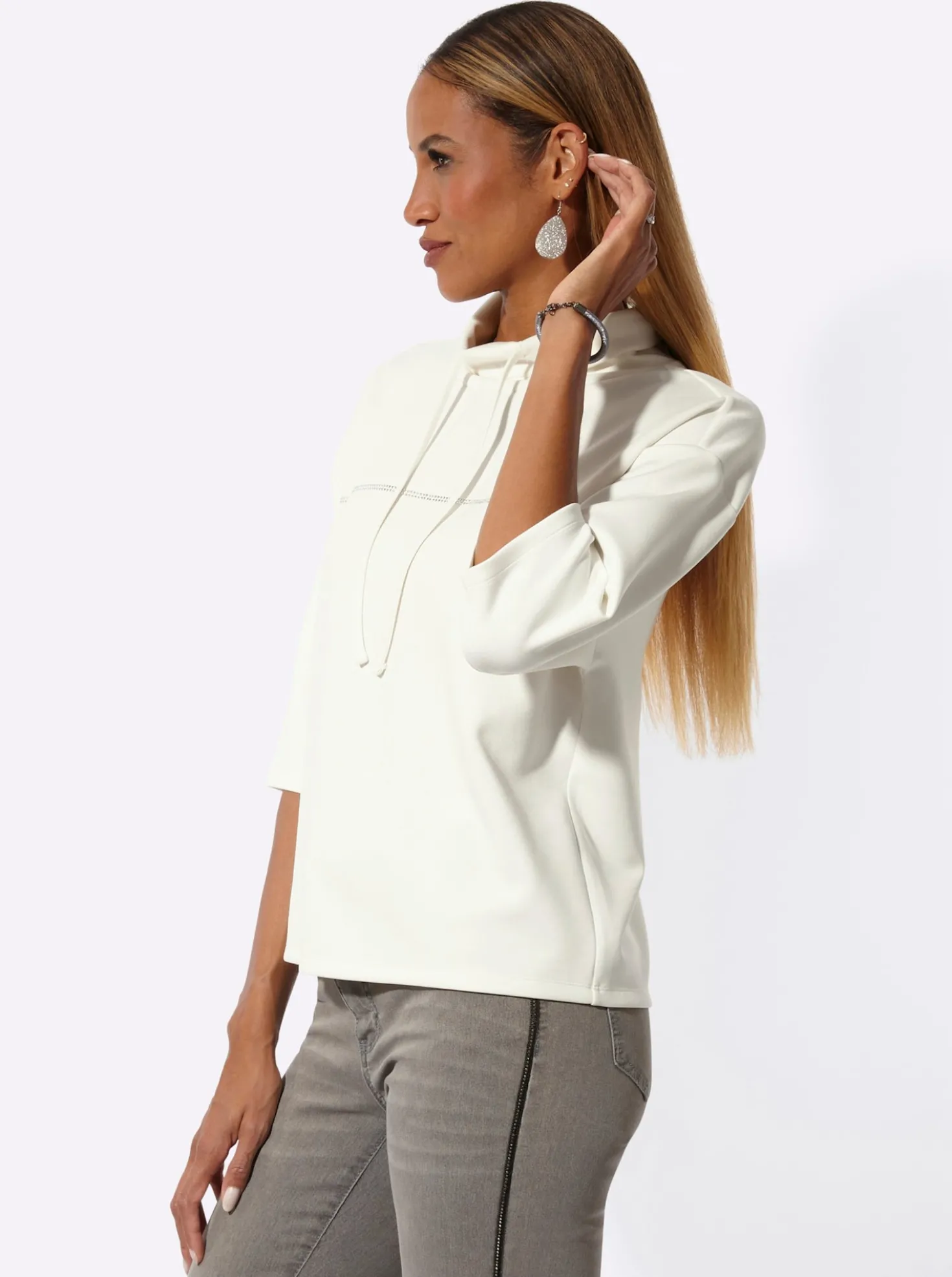 Sweatshirt mit Glitzersteinchen