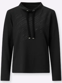Sweatshirt mit Glitzersteinchen-Verzierung