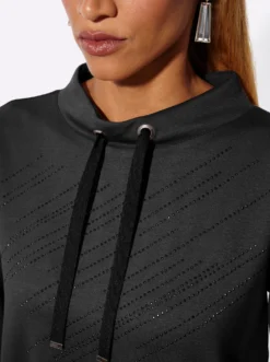 Sweatshirt mit Glitzersteinchen-Verzierung