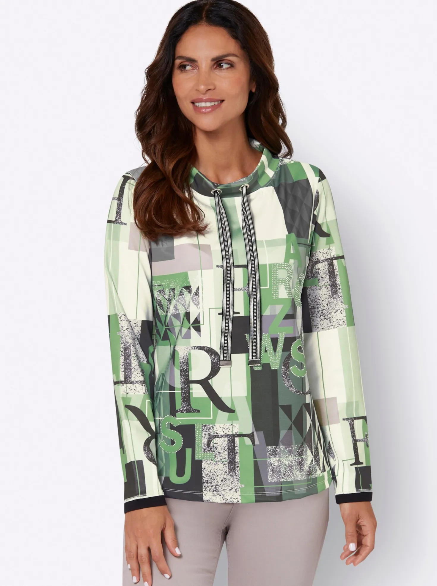 Sweatshirt mit halsfernem Kragen