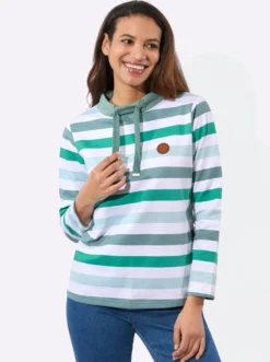 Sweatshirt mit halsfernem Stehkragen