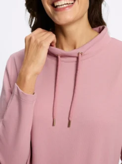 Sweatshirt mit halsfernem Stehkragen