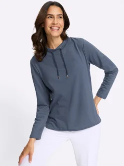 Sweatshirt mit halsfernem Stehkragen