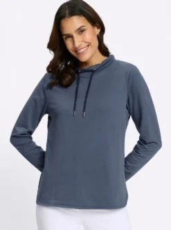 Sweatshirt mit halsfernem Stehkragen