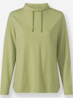 Sweatshirt mit halsfernem Stehkragen
