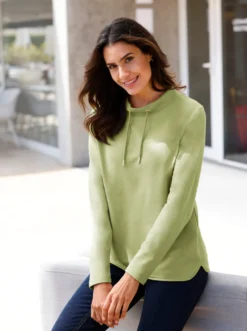Sweatshirt mit halsfernem Stehkragen
