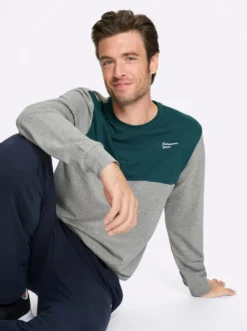 Sweatshirt mit Kontrast-Einsatz