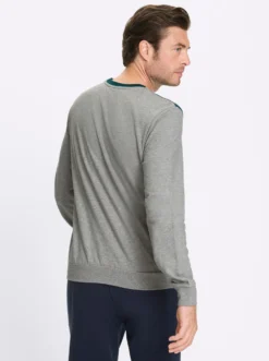 Sweatshirt mit Kontrast-Einsatz