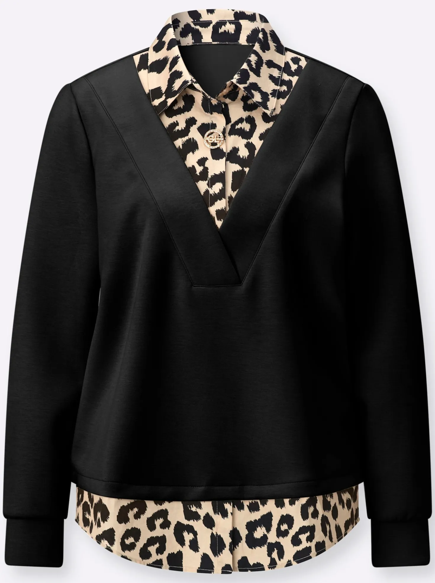Sweatshirt mit Leo-Einsatz