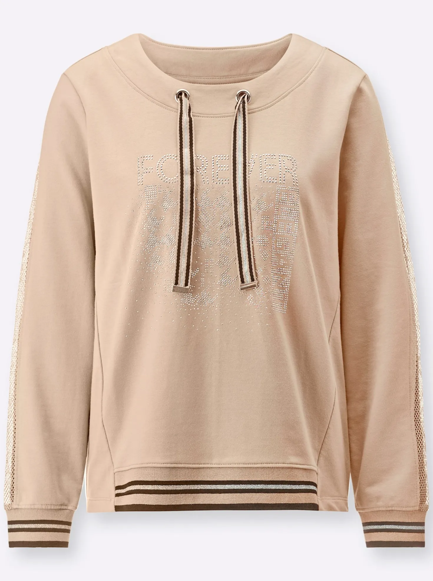 Sweatshirt mit Netz-Einsatz