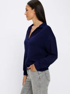 Sweatshirt mit Polokragen