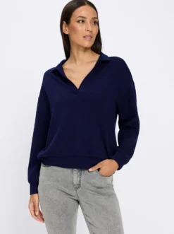 Sweatshirt mit Polokragen