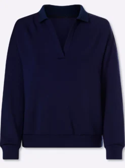 Sweatshirt mit Polokragen
