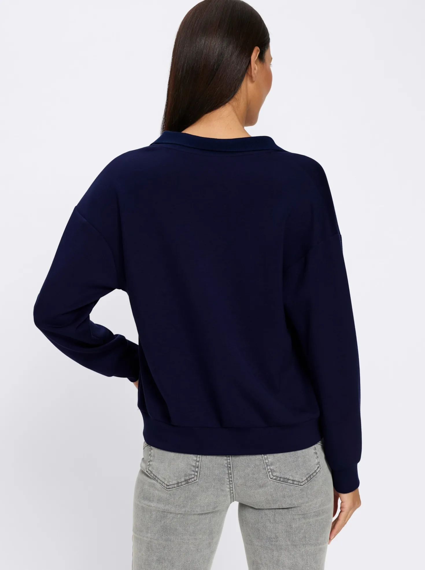 Sweatshirt mit Polokragen