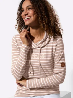 Sweatshirt mit regulierbarem Rollkragen