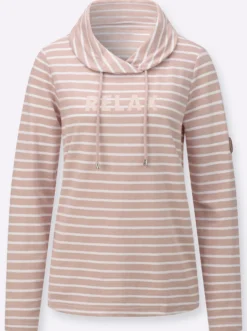 Sweatshirt mit regulierbarem Rollkragen
