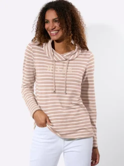 Sweatshirt mit regulierbarem Rollkragen