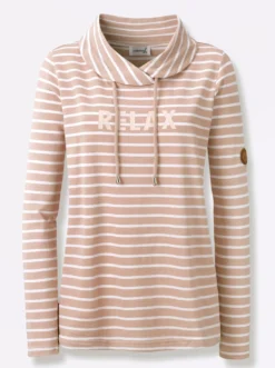 Sweatshirt mit regulierbarem Rollkragen