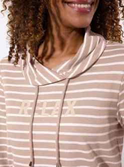 Sweatshirt mit regulierbarem Rollkragen