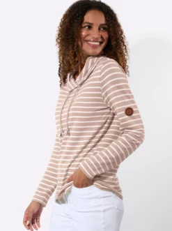 Sweatshirt mit regulierbarem Rollkragen