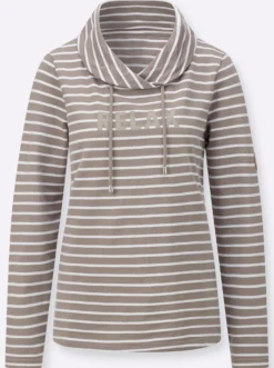 Sweatshirt mit regulierbarem Rollkragen