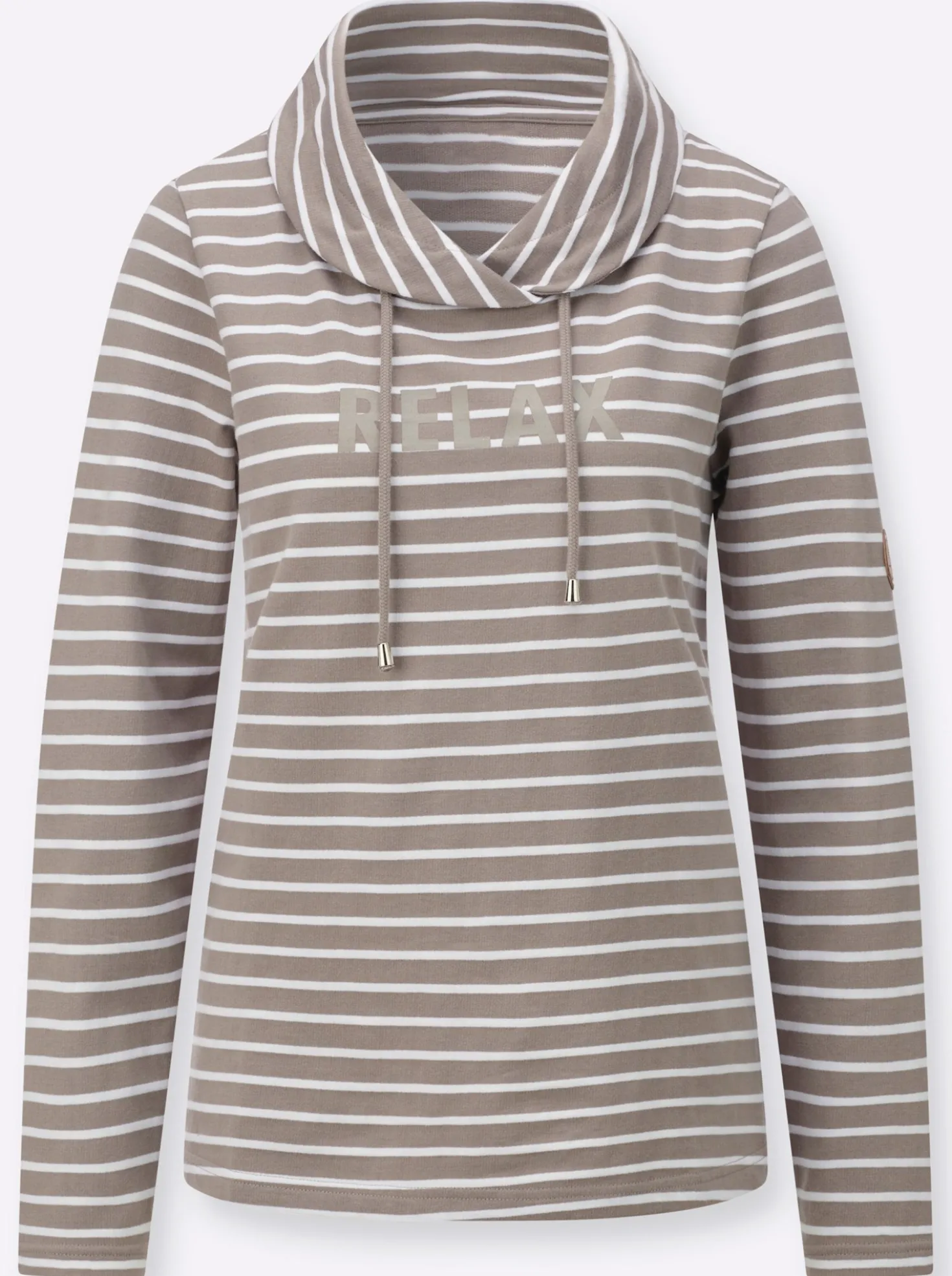 Sweatshirt mit regulierbarem Rollkragen