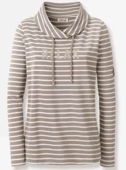 Sweatshirt mit regulierbarem Rollkragen