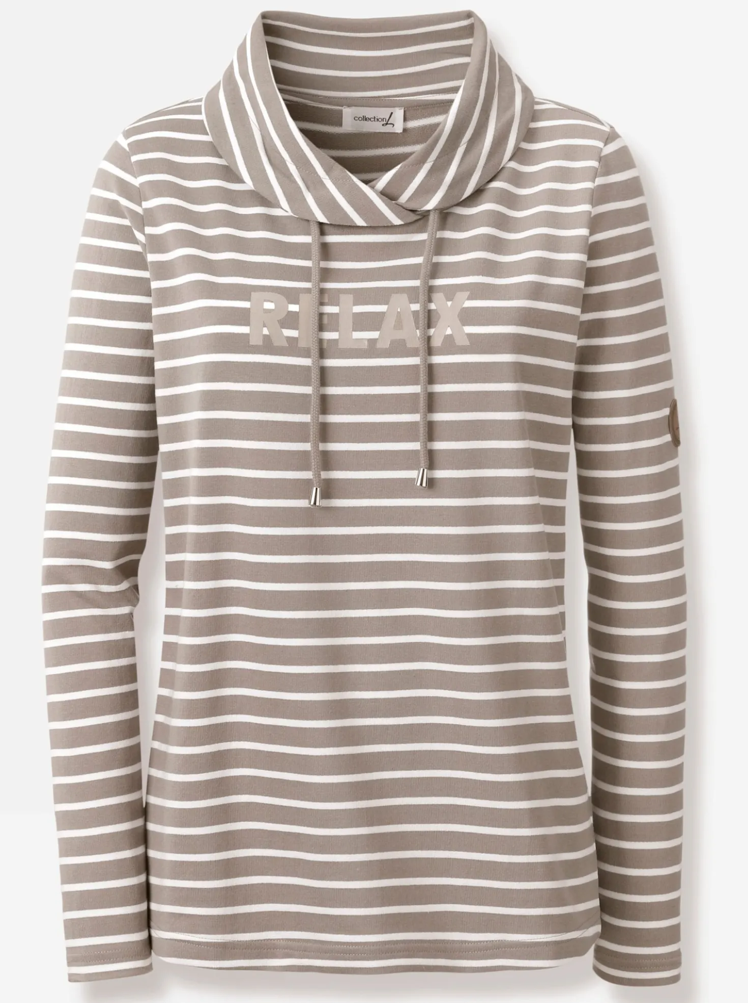 Sweatshirt mit regulierbarem Rollkragen