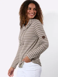 Sweatshirt mit regulierbarem Rollkragen
