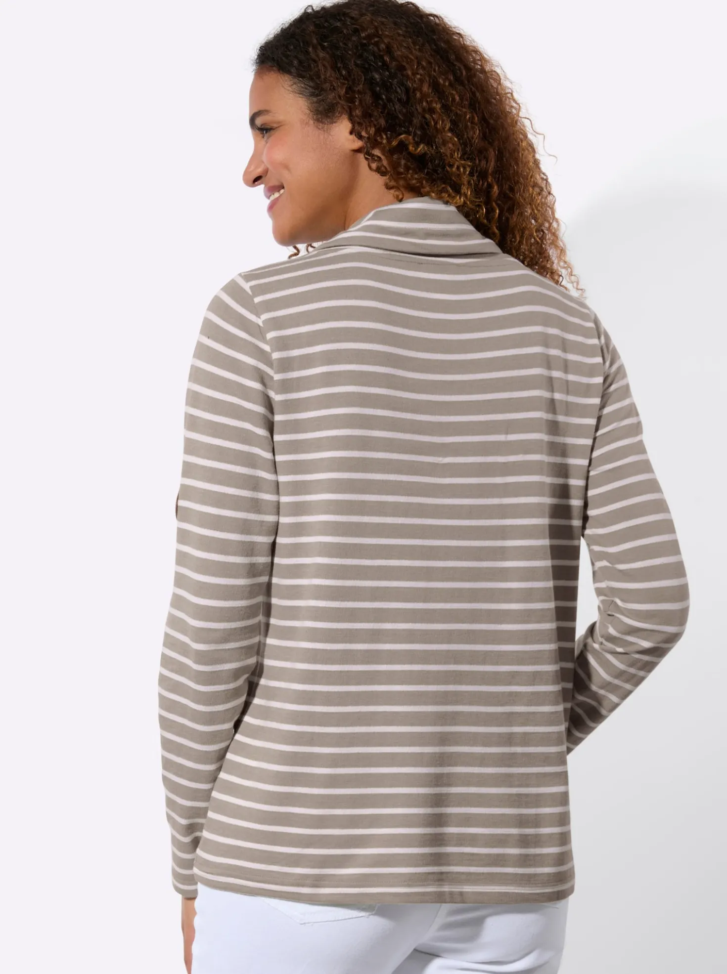 Sweatshirt mit regulierbarem Rollkragen