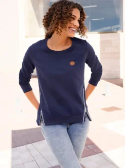 Sweatshirt mit Rippbündchen