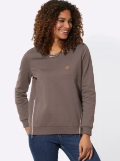 Sweatshirt mit Rippbündchen