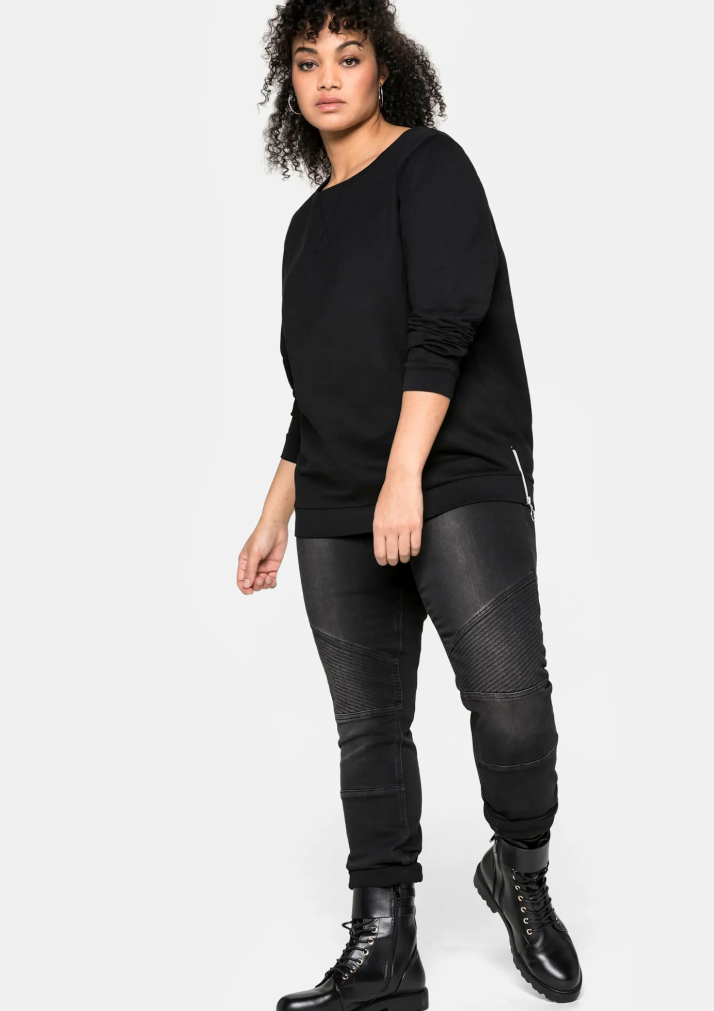 Sweatshirt mit seitlichen Zippern