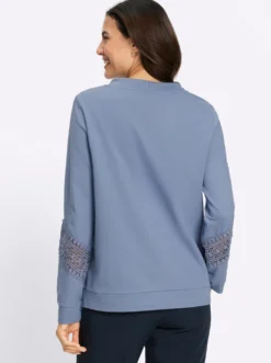 Sweatshirt mit Spitzeneinsatz