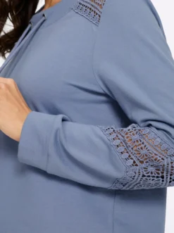 Sweatshirt mit Spitzeneinsatz