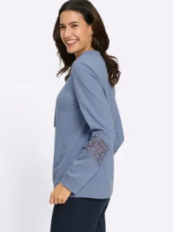 Sweatshirt mit Spitzeneinsatz