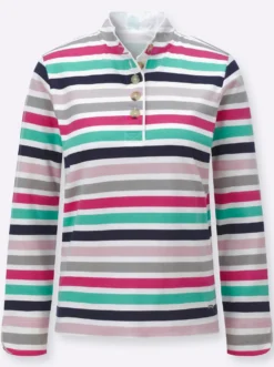 Sweatshirt mit Stehkragen, gestreift