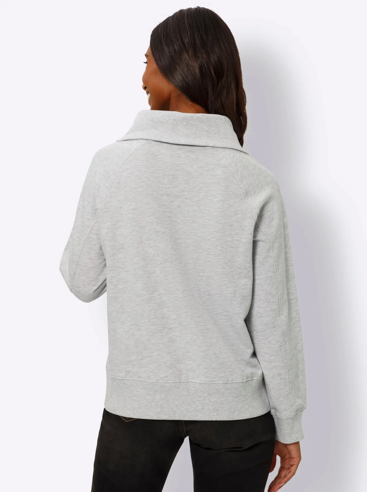 Sweatshirt mit Troyer-Kragen