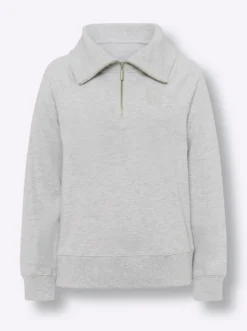 Sweatshirt mit Troyer-Kragen