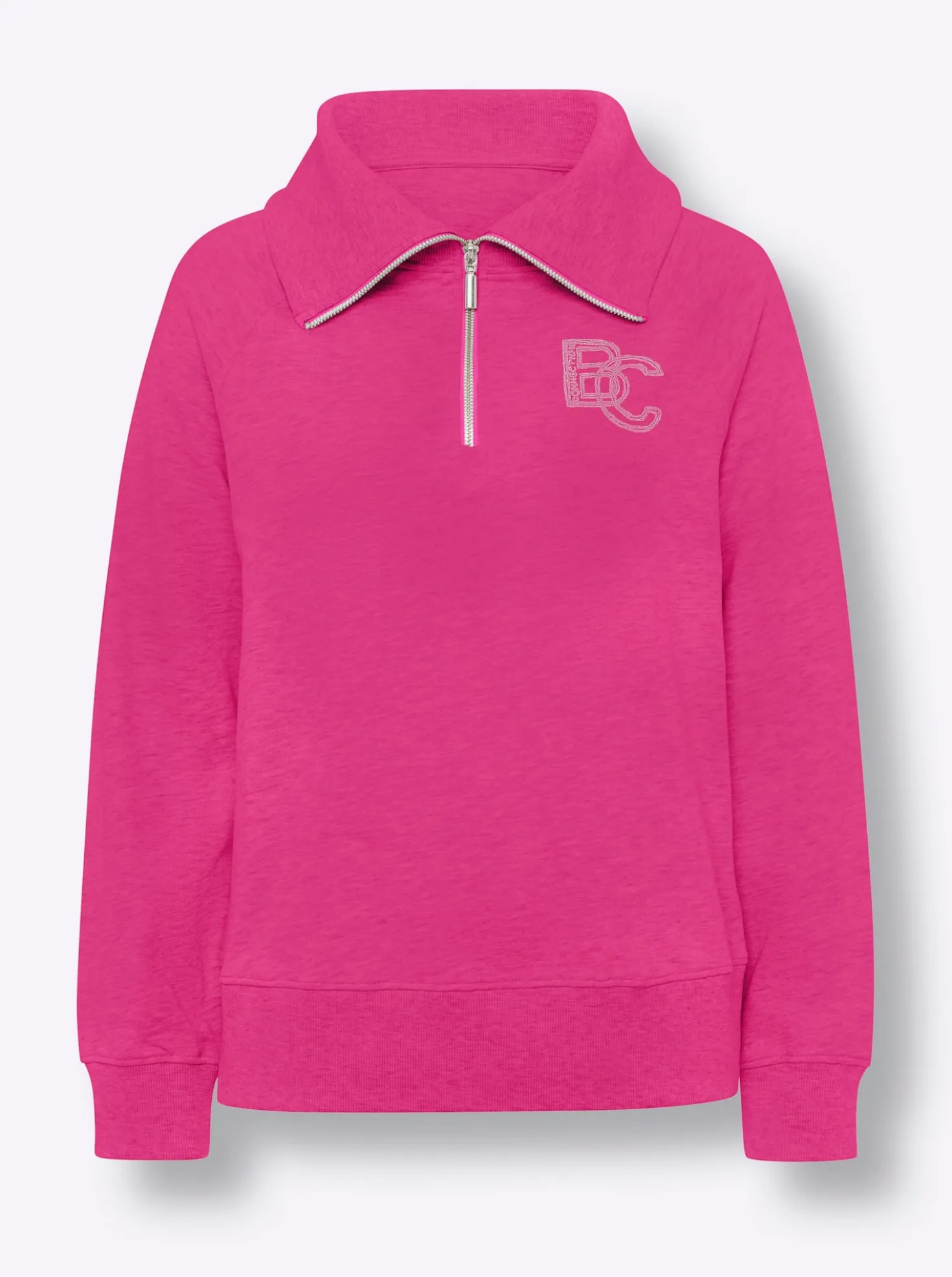 Sweatshirt mit Troyer-Kragen